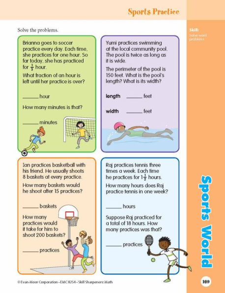 Skill Sharpeners: Math, Grade 4 Workbook