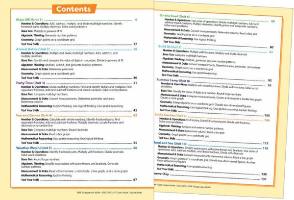 Skill Sharpeners: Math, Grade 5 Workbook