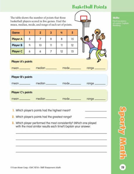 Skill Sharpeners: Math, Grade 6 Workbook