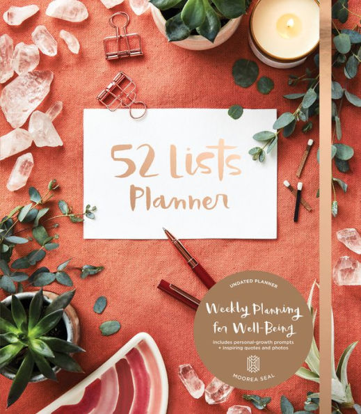 52 Lists Planner Undated 12-month Monthly/Weekly Spiralbound Planner with Pocket (Coral Crystal): Includes Prompts for Well-Being, Reflection, Personal Growth, and Daily Gratitude