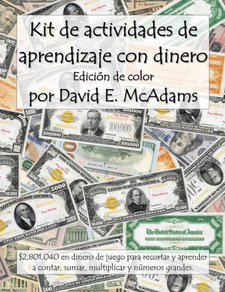 Kit de actividades de aprendizaje con dinero: $2,801,040 en dinero de juego para recortar y aprender a contar, sumar, multiplicar y números grandes.