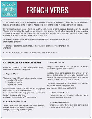 French Verbs Speedy Language Study Guidespaperback - 