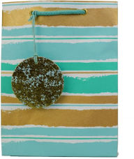 Title: Painterly Stripes Mint Medium Bag