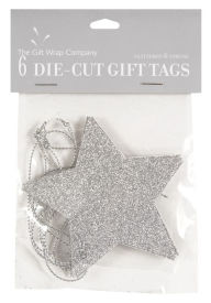 Title: Gift Tags Set of 6 Silver Glitter Stars