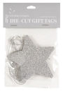 Gift Tags Set of 6 Silver Glitter Stars