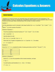 Title: Calculus Equations & Answers, Author: Pamphlet Master