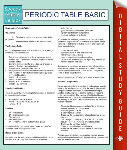 Periodic Table Basic: Speedy Study Guides