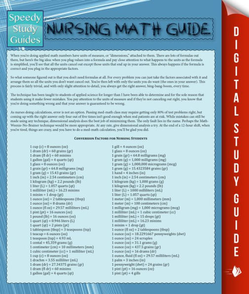 Nursing Math Guide (Speedy Study Guide)