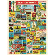 Title: See America Collage Flat Wrap