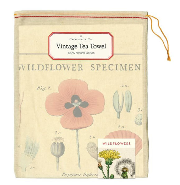 Cavallini Tea Towel - Wildflowers