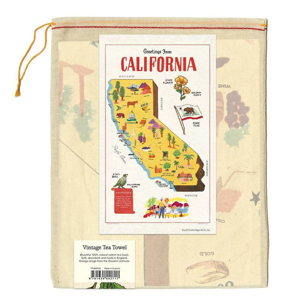 California Map Tea Towel