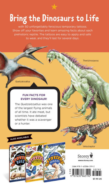 Roaring, Rumbling Tattoo Dinosaurs: 50 Temporary Tattoos That Teach