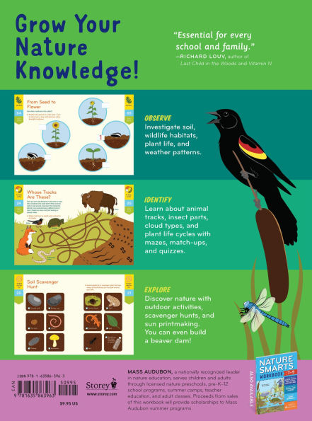 Nature Smarts Workbook, Ages 4-6: Learn about Animals, Soil, Insects, Birds, Plants & More with Nature-Themed Puzzles, Games, Quizzes & Outdoor Science Experiments