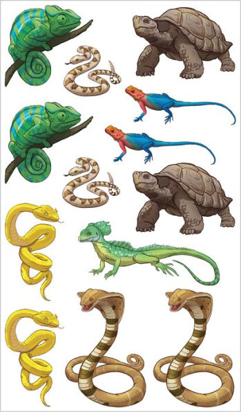 Slithering, Scaly Tattoo Snakes & Other Reptiles: 50 Temporary Tattoos That Teach