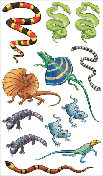 Slithering, Scaly Tattoo Snakes & Other Reptiles: 50 Temporary Tattoos That Teach