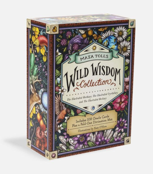 Maia Toll's Wild Wisdom Collection: The Illustrated Herbiary, The Illustrated Crystallary, and The Illustrated Bestiary; A Three-Book Set; Includes 108 Oracle Cards plus a Fold-Out Divination Mat