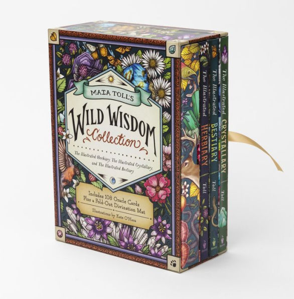 Maia Toll's Wild Wisdom Collection: The Illustrated Herbiary, The Illustrated Crystallary, and The Illustrated Bestiary; A Three-Book Set; Includes 108 Oracle Cards plus a Fold-Out Divination Mat