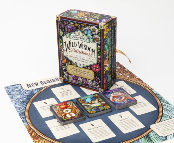 Maia Toll's Wild Wisdom Collection: The Illustrated Herbiary, The Illustrated Crystallary, and The Illustrated Bestiary; A Three-Book Set; Includes 108 Oracle Cards plus a Fold-Out Divination Mat