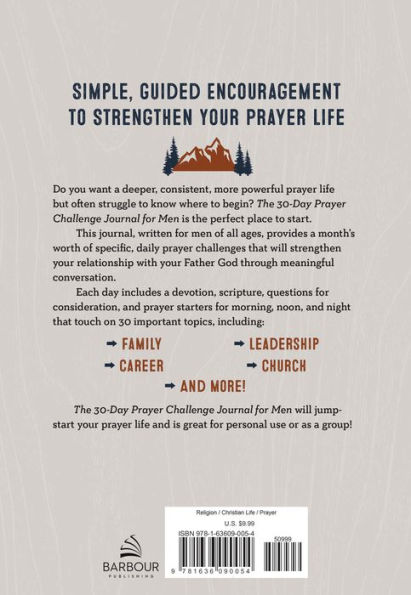 The 30-Day Prayer Challenge Journal for Men