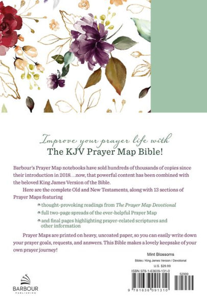 The KJV Prayer Map® Bible [Mint Blossoms]