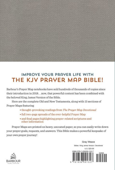 The KJV Prayer Map Bible [Gray Weave]