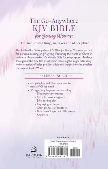 The Go-Anywhere KJV Bible for Young Women [Plum Patch]