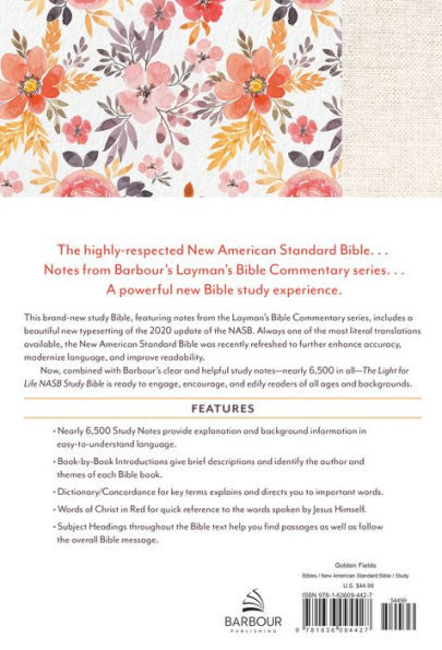 Light for Life NASB Study Bible [Golden Fields]