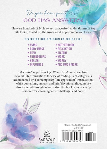 Bible Wisdom for Your Life: Women's Edition: 1,000 Key Scriptures