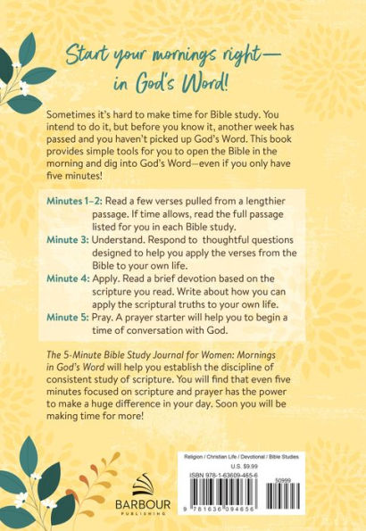 The 5-Minute Bible Study Journal for Women: Mornings in God's Word
