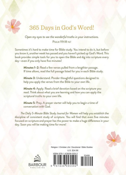 The Daily 5-minute Bible Study for Women: 365 Focused, Encouraging