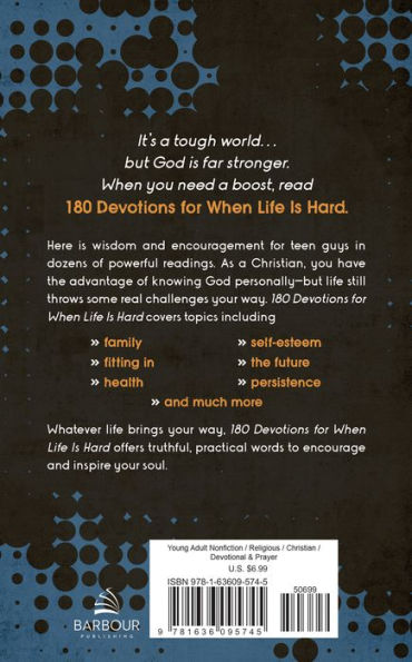 180 Devotions for When Life Is Hard (teen boy): Wisdom and Encouragement for Guys