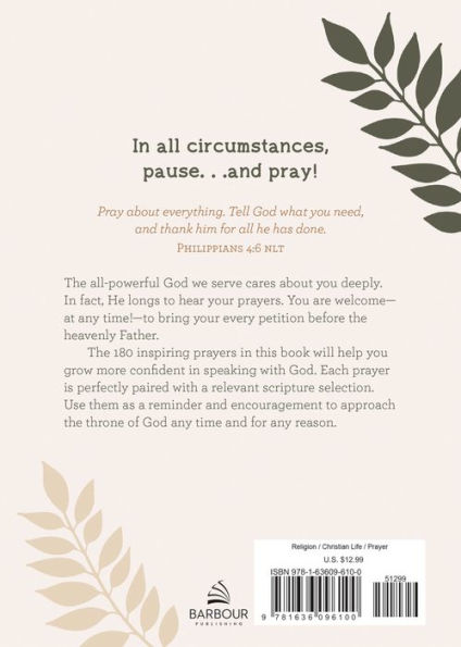Pause and Pray: 180 Encouraging Devotional Prayers for Women
