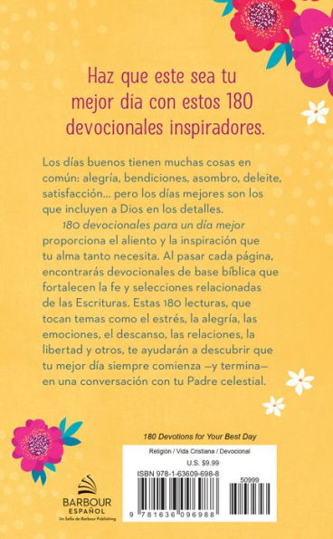 180 devocionales para un día mejor: Ánimo e inspiración para la mujer