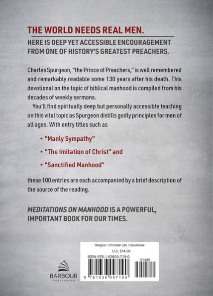 Meditations on Manhood: 100 Devotions from Charles Spurgeon