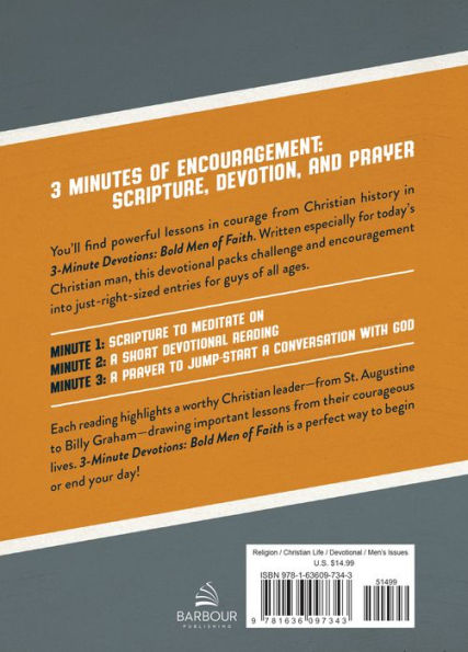 3-Minute Devotions: Bold Men of Faith: 180 Challenging Readings