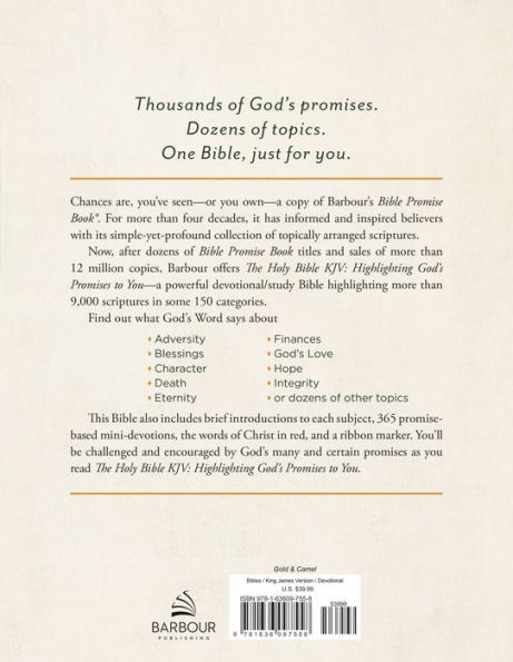 Holy Bible KJV: Highlighting God's Promises to You [Gold & Camel]