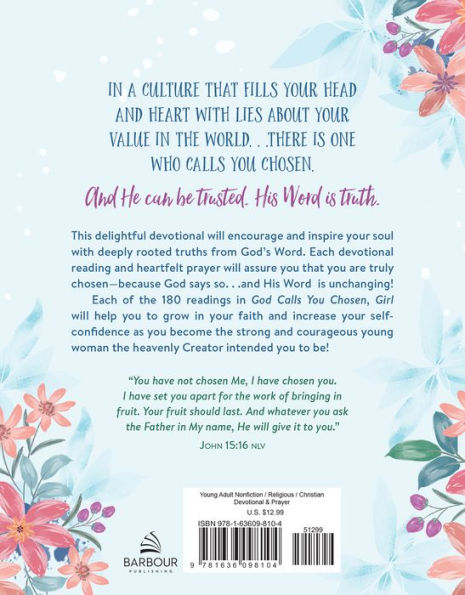 God Calls You Chosen, Girl: 180 Devotions and Prayers for Teens