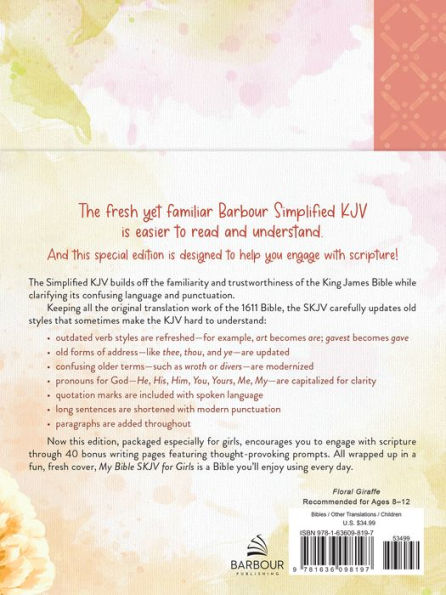 My Bible SKJV for Girls [Floral Giraffe]