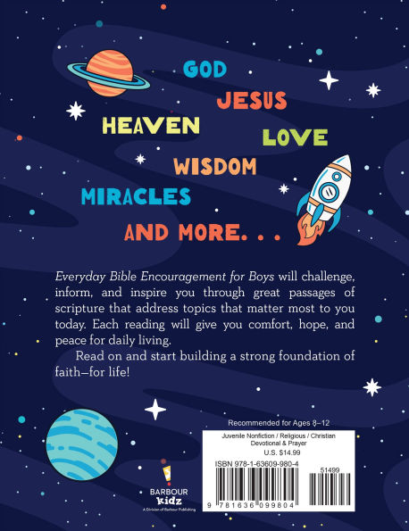 Everyday Bible Encouragement for Boys: Daily Devotions and Prayers