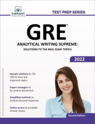 Title: GRE Analytical Writing Supreme: Solutions to the Real Essay Topics, Author: Vibrant Publishers