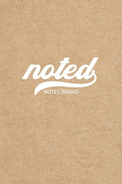 Noted Pocket Notebook: 4"x6", Small Journal Blank Memo Book, White Logo Kraft Brown Cover