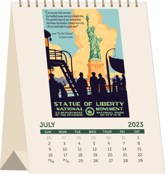 2023 National Parks Poster Art of The WPA, January- December Desk Easel