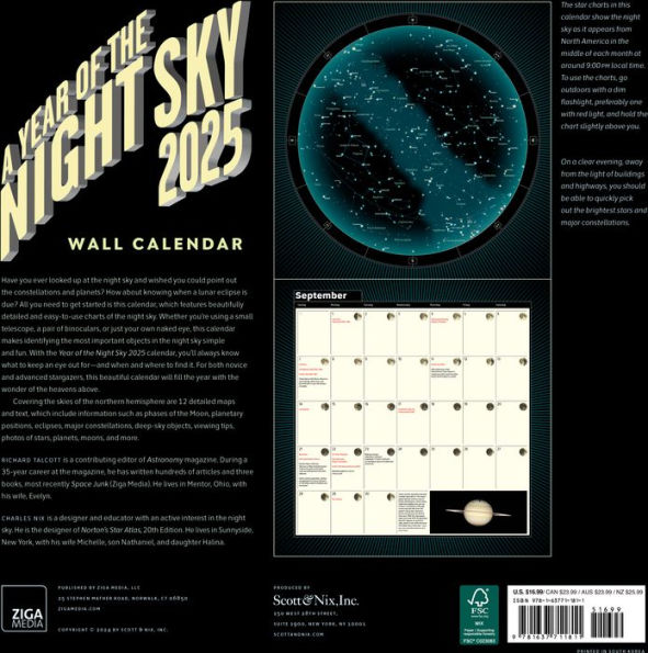 2025 A Year of the Night Sky Wall Calendar