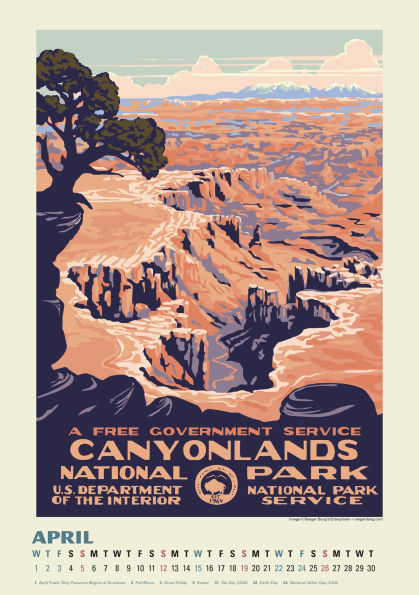 2026 National Parks Poster Art of the WPA Oversized Wall Calendar