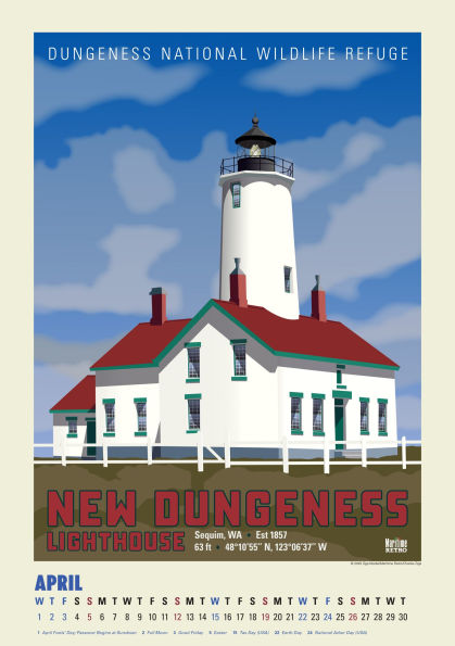 2026 Pacific Coast Lighthouse Posters Large Wall, 13.4" x 19"