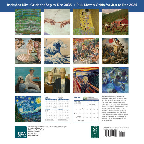 2026 Art Icons Wall Calendar