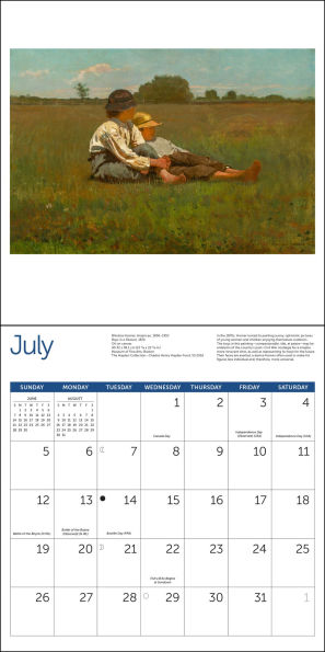 2026 MFA Boston Winslow Homer Watercolors Wall Calendar
