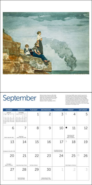 2026 MFA Boston Winslow Homer Watercolors Wall Calendar