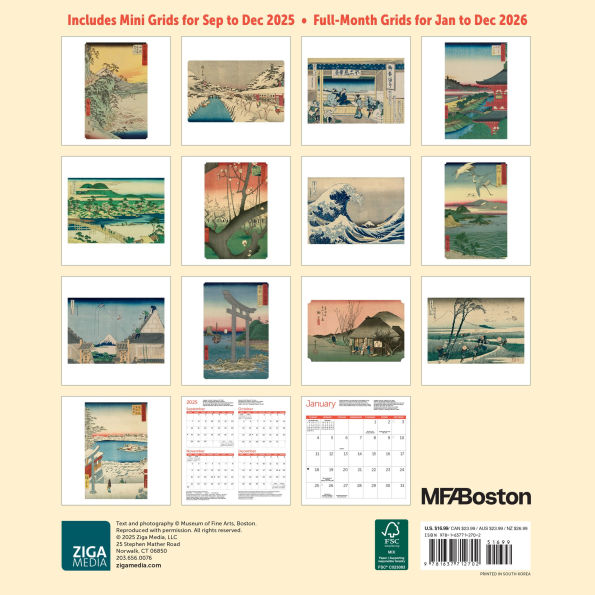 2026 MFA Boston Japanese Woodblock Prints Wall Calendar