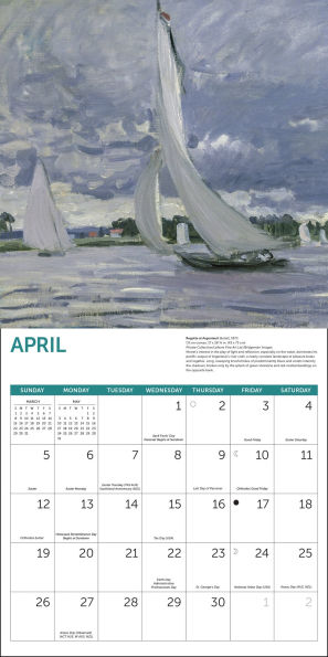 2026 Monet at Sea Wall Calendar